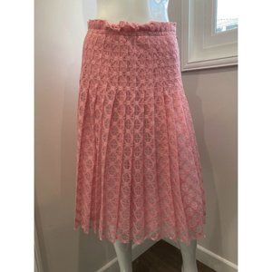 PHILOSOPHY PINK MIXED COTTON LACE PLEATED SKIRT